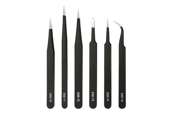 Anti Static Stainless Steel Tweezers Set